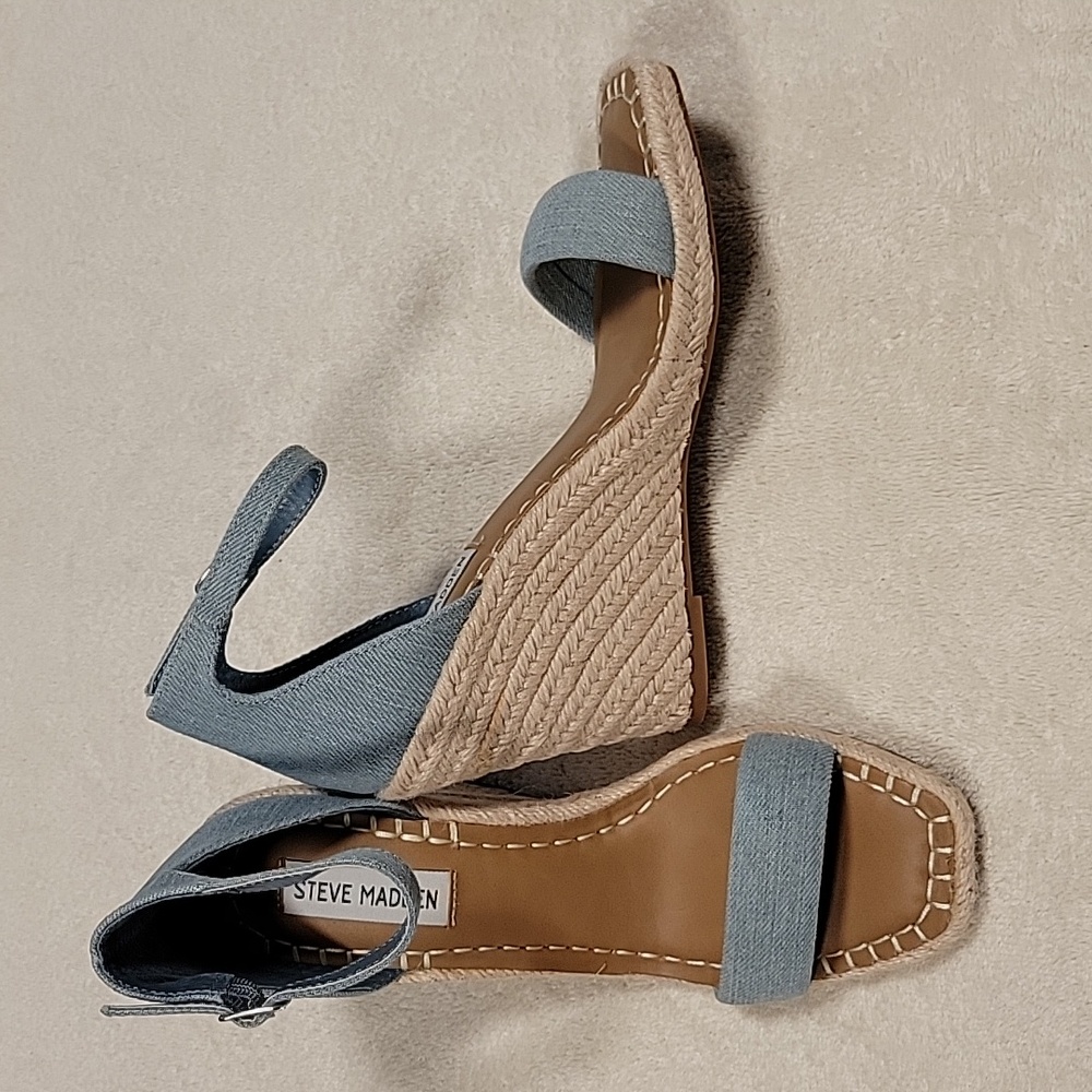 Steve Madden Submit Espadrilla Wedge Sandals, NWOB